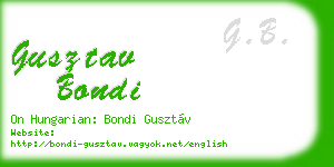 gusztav bondi business card