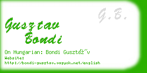 gusztav bondi business card